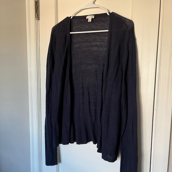 J. Jill Sweaters - J. Jill Open Front Knit Cardigan, XL, Navy Blue